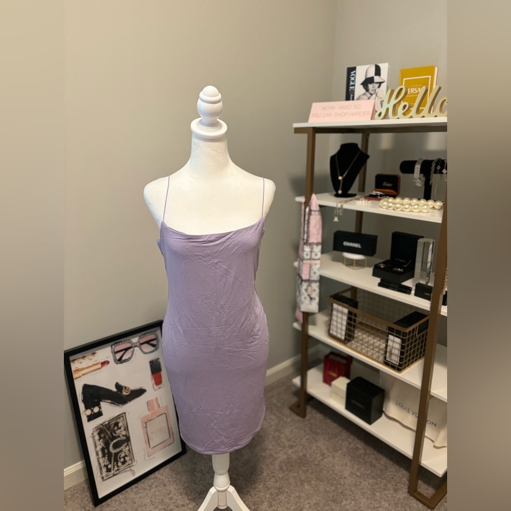 NAKED WARDROBE Get in Line Sleeveless BodyCon Mini Dress Purple Women’s 2X - Picture 5 of 8